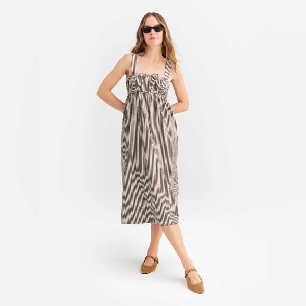 MATE the Label Striped Midi Dress in Black and White